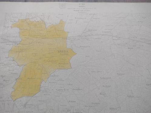 624 Breda Dorst Ginnekan Overbroek Bavel Plattegrond 1925, Antiek en Kunst, Kunst | Litho's en Zeefdrukken, Ophalen of Verzenden