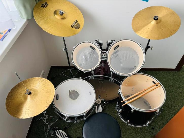 Compleet drumstel van het merk Tornado ideaal voor drumles, Muziek en Instrumenten, Drumstellen en Slagwerk, Gebruikt, Overige merken