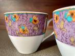 2 Flirt St. Louis kopjes met kleurige rand, Gebruikt, Keramiek, Ophalen of Verzenden, Overige stijlen