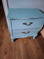 Brocante blauw ladekastje, nachtkastje, Ophalen, Zo goed als nieuw