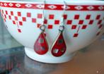 Vintage jaren '80 rode zilveren Alpaca Mexico oorbellen., Sieraden, Tassen en Uiterlijk, Oorbellen, Ophalen of Verzenden, Rood
