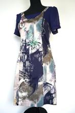 ST. MARTINS Prachtige Jurk in Blauw/Beige met Pailletten 38, Kleding | Dames, Jurken, Maat 38/40 (M), Blauw, Ophalen of Verzenden