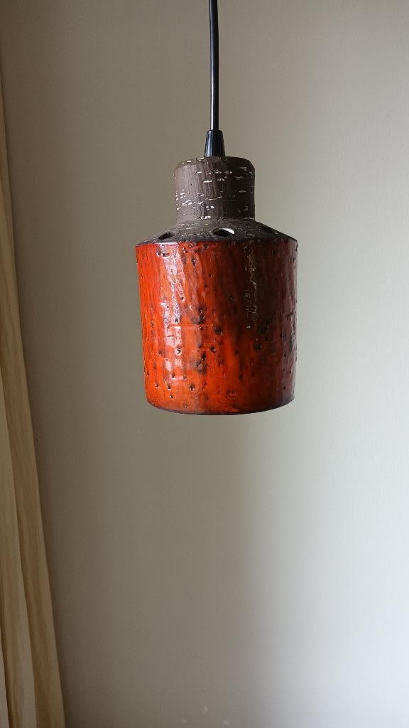 keramische KELK hanglamp, mid-century, met openingen, Huis en Inrichting, Lampen | Hanglampen, Gebruikt, 75 cm of meer, Ophalen of Verzenden