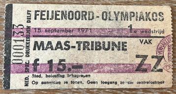 Toegangskaartje Feijenoord - Olympiakos EC 1 seizoen 1971/72 beschikbaar voor biedingen
