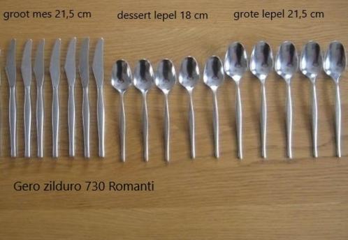 Gero zilduro 730 Romanti messen, grote lepels, dessertlepels, Huis en Inrichting, Keuken | Bestek, Los bestek, Rvs of Chroom, Vaatwasserbestendig