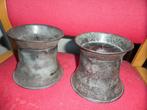 Tinnen kandelaars set - H13cm - Diameter: 14,5cm, Ophalen, Overige materialen