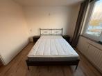 IKEA Musken Bed 160x200 + Nachtkastjes & Matras, Ophalen, Gebruikt, Bruin, Tweepersoons