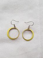gele ronde oorbellen, Overige materialen, Geel, Ophalen of Verzenden, Hangers