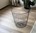 Grote zwarte draadmand, Ophalen, Overige materialen, Mand, Rond