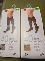 2 sets Kniekousen licht ondersteunend, Kleding | Dames, Sokken en Kousen, Sokken en Kniesokken, Beige, Maat 35 t/m 38, Ophalen of Verzenden