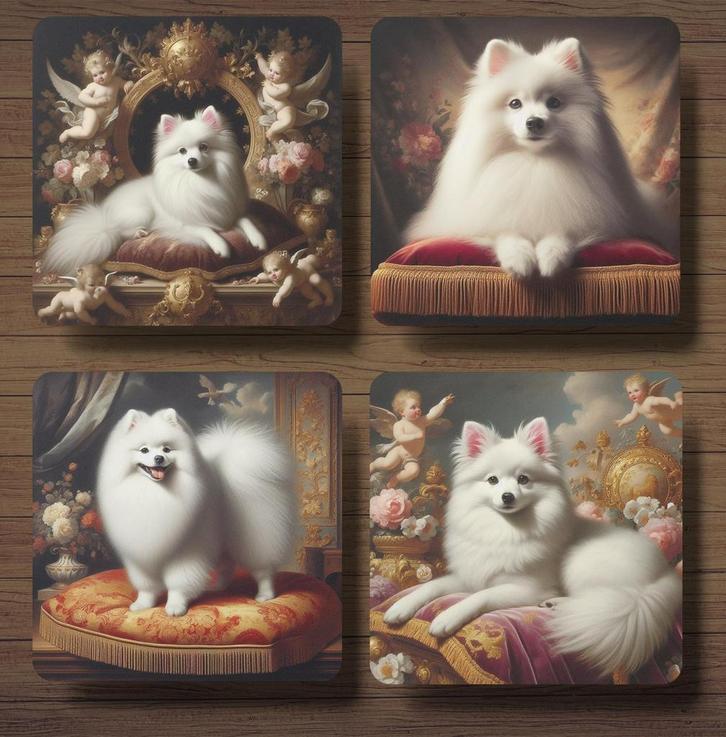 Japanse Spits Barok onderzetters met houder, Huis en Inrichting, Woonaccessoires | Onderzetters, Nieuw, Glas of Kopje, Ophalen of Verzenden