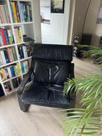 Vintage lederen Ikea ‘Poäng’ fauteuil - design , Ophalen, Gebruikt, Vintage, 50 tot 75 cm