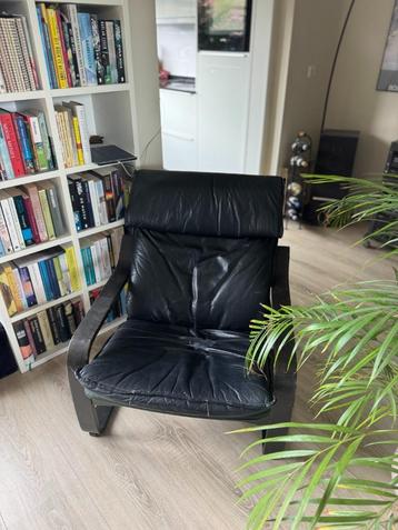 Vintage lederen Ikea ‘Poäng’ fauteuil - design  beschikbaar voor biedingen