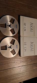 2 x Akai Aluminium 18 cm Spoelen in Opberg Doos, Audio, Tv en Foto, Bandrecorders, Ophalen of Verzenden