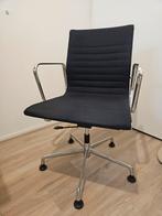 Design bureaustoel 117- linnen zitting, RVS, verstelbaar, Ophalen, Zo goed als nieuw, Zwart