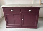 Houten kast met marmeren blad, Met plank(en), Gebruikt, 100 tot 150 cm, Ophalen of Verzenden