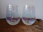 Nieuw: 2 glazen regenboog glas - waterglazen groot decoratie, Glas of Glazen, Nieuw, Ophalen of Verzenden, Glas