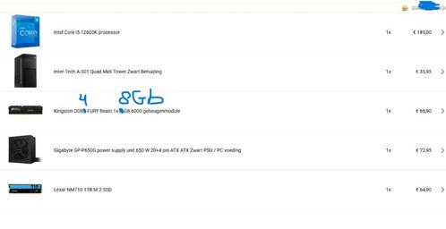 i5-12600K CUSTOM PC, Computers en Software, Desktop Pc's, Nieuw, 3 tot 4 Ghz, SSD, 8 GB, Met videokaart, Ophalen
