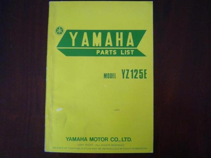 Yamaha YZ125 E 1977 motorcycle parts list YZ 125, Motoren, Handleidingen en Instructieboekjes, Yamaha, Ophalen of Verzenden