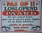 Pas op loslopend paard reclamebord van kunststof wanddeco