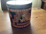 Twee blikken trommels van Douwe  Egberts vintage, Verzamelen, Blikken, Ophalen of Verzenden, Zo goed als nieuw, Koffie, Douwe Egberts