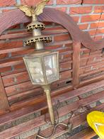 Koperen lantaarn met verlichting, Tuin en Terras, Buitenverlichting, Ophalen of Verzenden, Zo goed als nieuw