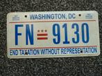 Kentekenplaat licenseplate Washington DC USA, Verzenden, Gebruikt, Auto's