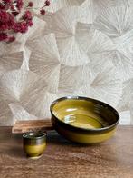 Vintage Chodzież 70s serveerschaal & kommetje olijfgroen, Ophalen of Verzenden