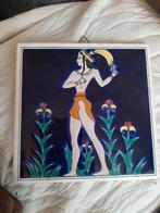 Vintage Tegel met Egyptische Figuur, Ophalen of Verzenden