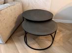 Salontafel set staal, Ophalen, Rond, 50 tot 100 cm, Zo goed als nieuw