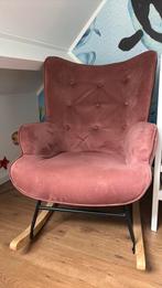Schommelstoel velvet oud roze, Huis en Inrichting, Fauteuils, Ophalen, Zo goed als nieuw, Minder dan 75 cm, 50 tot 75 cm