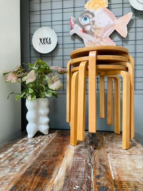 1990’s IKEA FROSTA Krukken set van drie, Huis en Inrichting, Krukjes, Hout, Ophalen of Verzenden