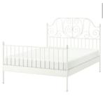 Ikea bedframe wit metaal Leirvik, Ophalen, Gebruikt, Wit, Tweepersoons