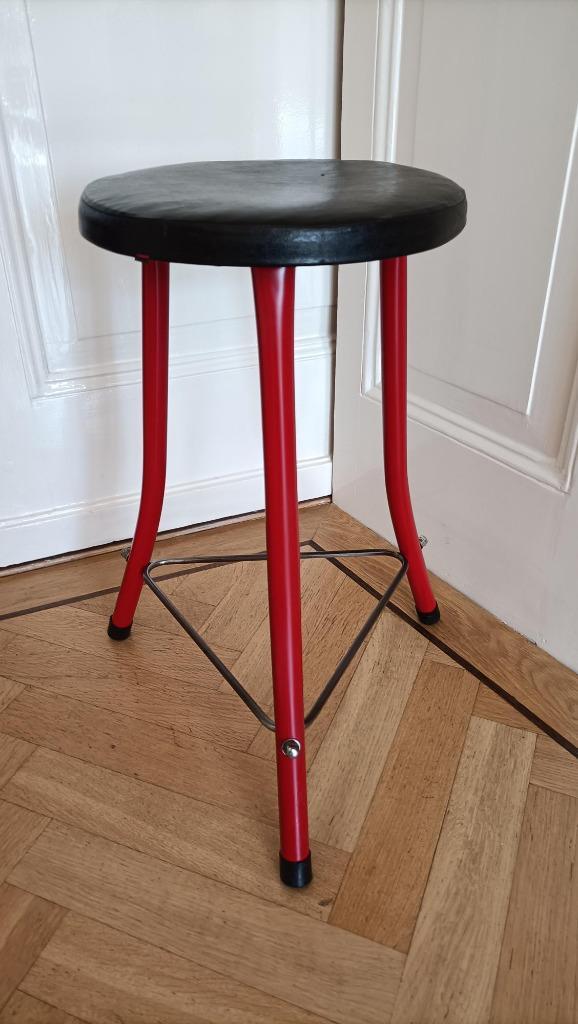 Vintage rode Brabantia kruk metaal mid century retro, Huis en Inrichting, Krukjes, Gebruikt, Staal, Ophalen of Verzenden