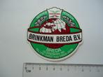 sticker oud BRINKMAN BREDA bv kas kassen bouw kassenbouw, Verzenden, Zo goed als nieuw, Bedrijf of Vereniging