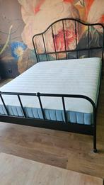 Zwart 1.60 spijlenbed met lattenbodem., Huis en Inrichting, Slaapkamer | Bedden, Ophalen, Eenpersoons, Zwart, Zo goed als nieuw