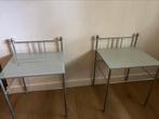 Twee nachtkastjes, bijzet tafeltjes, Huis en Inrichting, Slaapkamer | Nachtkastjes, Ophalen, 55 tot 70 cm, 45 tot 65 cm, Glas