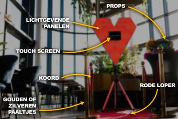 Photobooth unieke fotobooths love booth met led panelen beschikbaar voor biedingen