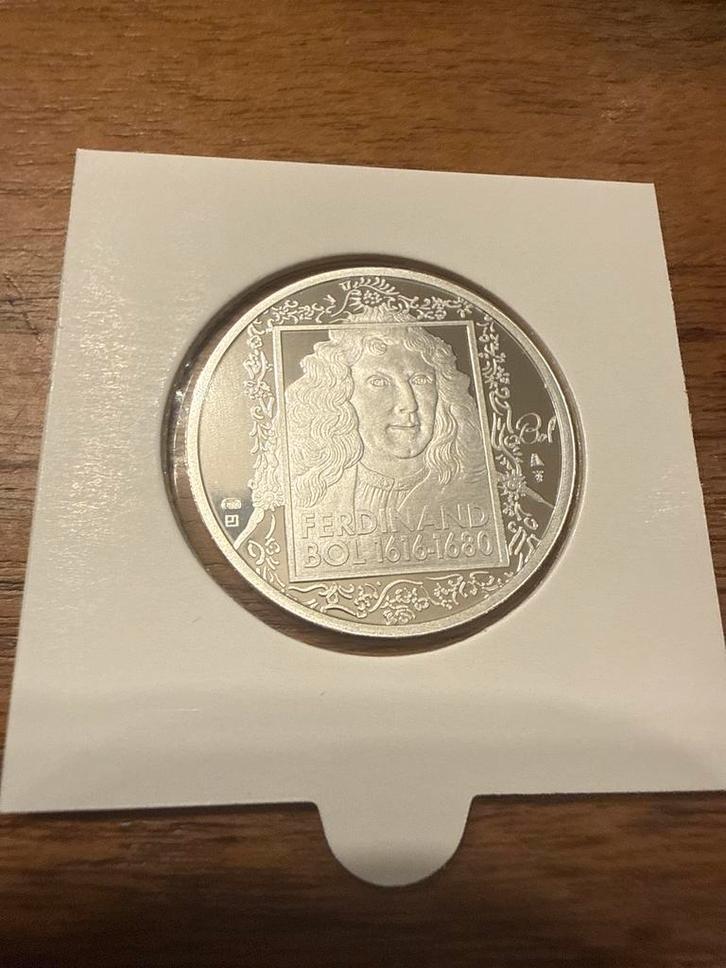 Zilveren herdenkingsmunt Ferdinand Bol & Elisabeth Bas, Postzegels en Munten, Munten | Nederland, Losse munt, Overige waardes