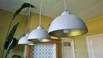 Hanglamp - eettafellamp met 3 lampen, grijs, Huis en Inrichting, Lampen | Hanglampen, Ophalen, Gebruikt, Metaal, Modern
