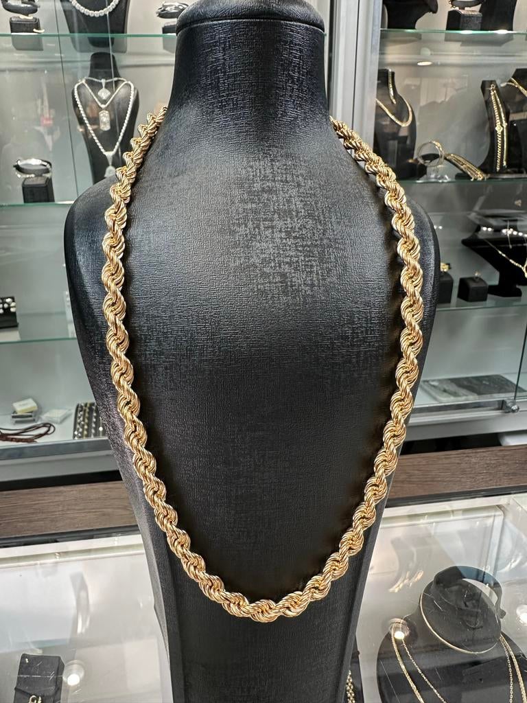 18k Rozegouden rope Ketting, Ophalen of Verzenden, Nieuw, Goud