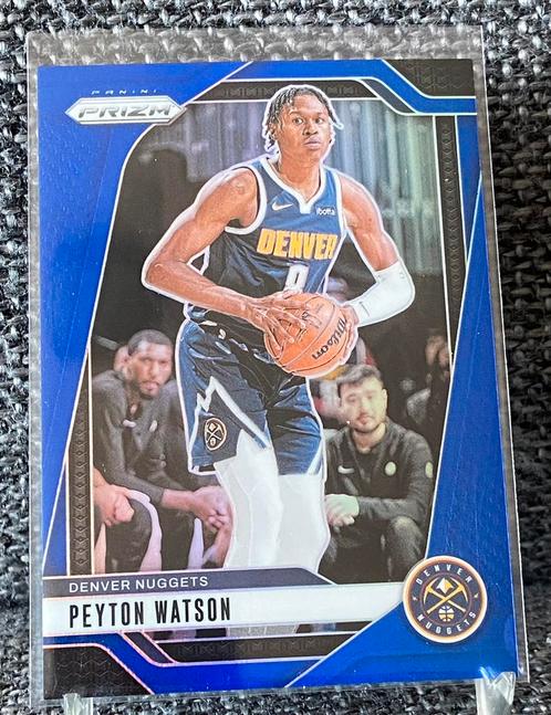 Peyton Watson /199 Panini NBA card Denver Nuggets blue prizm, Hobby en Vrije tijd, Stickers en Plaatjes, Nieuw, Plaatje, Ophalen of Verzenden