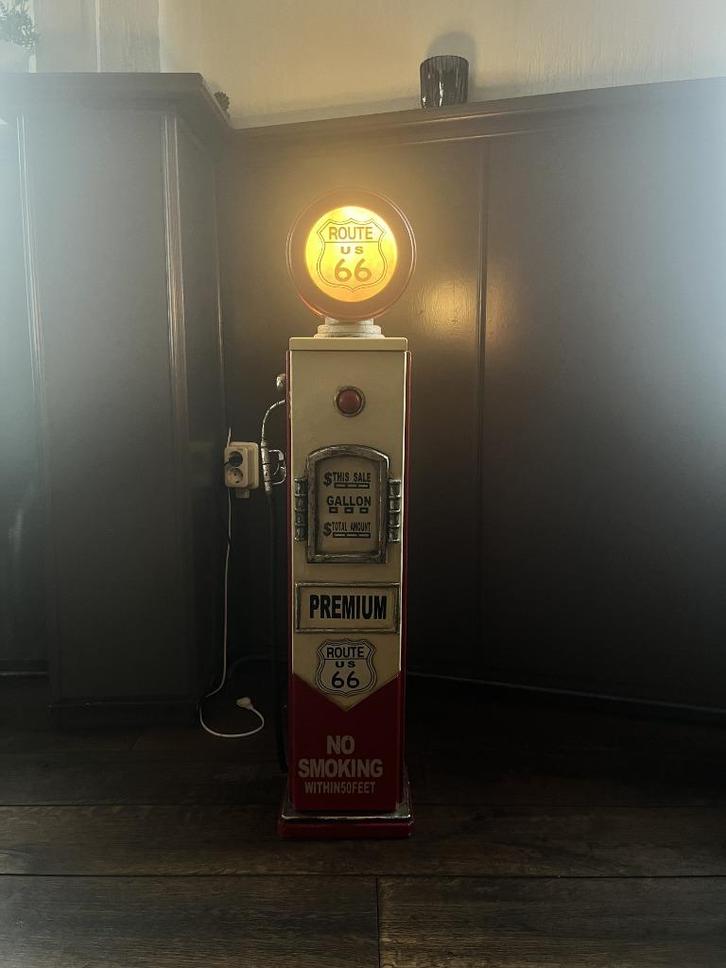 Route 66 bezinepomp-replica, Antiek en Kunst, Antiek | Lampen, Ophalen