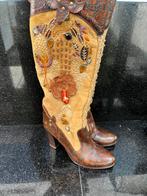 Suede en nappa leder laarsen dames 39, Hoge laarzen, Bruin, Pan Tulipani, Ophalen of Verzenden