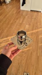Vintage RVS Espresso Kop en Schotel Set, Ophalen of Verzenden, Zo goed als nieuw, Rvs of Chroom, Vaatwasserbestendig