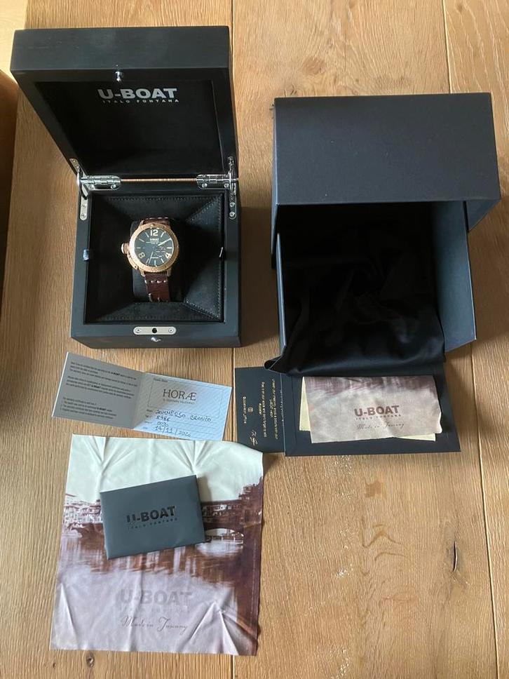 U-Boat Sommerso Brons Horloge 8486, Sieraden, Tassen en Uiterlijk, Horloges | Heren, Gebruikt, Polshorloge, Overige merken, Overige materialen
