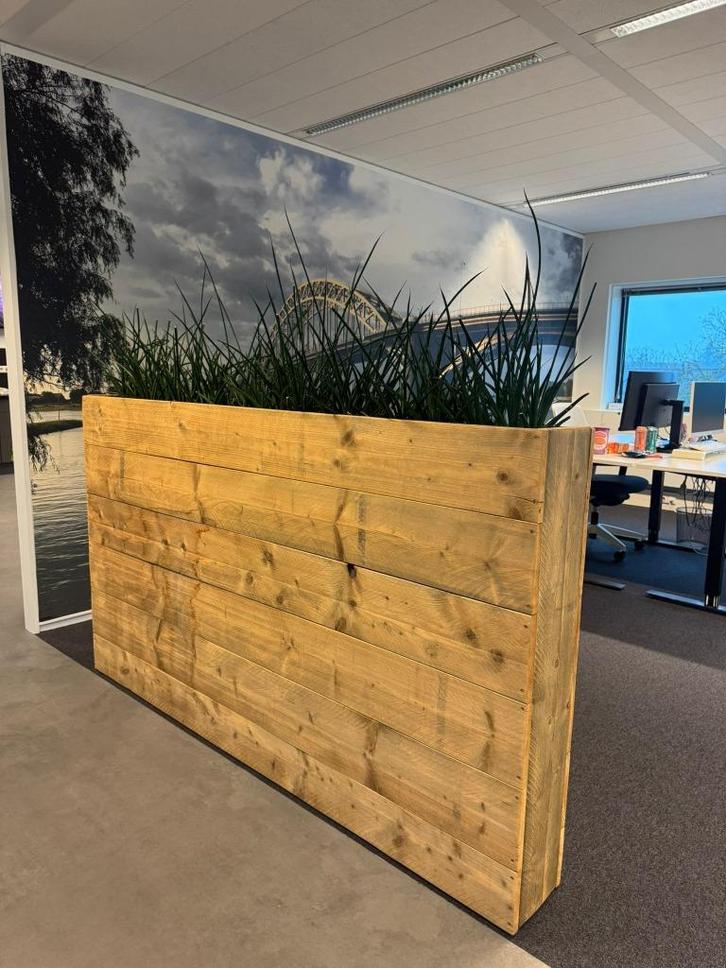 Hoge plantenbakken van steigerhout, Tuin en Terras, Bloembakken en Plantenbakken, Gebruikt, Hout, Binnen, Balkon, Tuin, 60 cm of meer