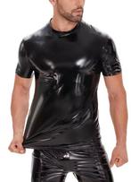 Strak en Lak Top Shirt, tm 4XL, Verzenden, Nieuw, Zwart