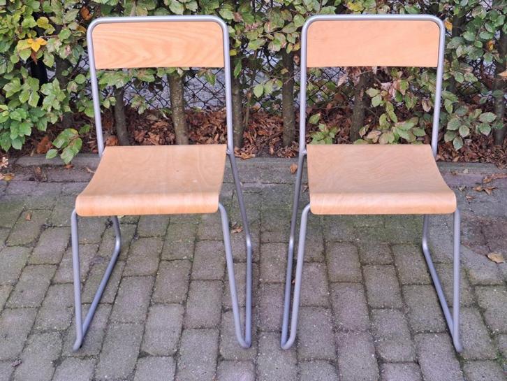 2 stuks Ikea stoelen, Huis en Inrichting, Stoelen, Gebruikt, Twee, Hout, Metaal, Overige materialen, Overige kleuren, Ophalen