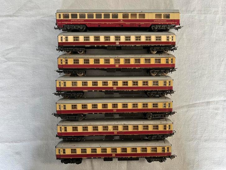 Lima set DB 6x TEE rijtuigen + DSG Speisewagen, Hobby en Vrije tijd, Modeltreinen | H0, Gebruikt, Wagon, Gelijkstroom, Lima, Ophalen of Verzenden